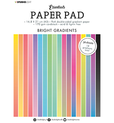 Studio Light  Paper Pad Double sided Gradient Bright Essentials nr.18