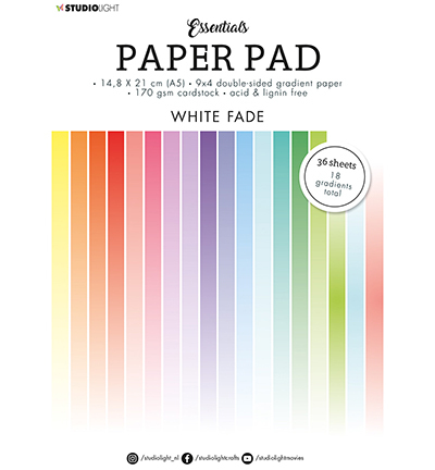Studio Light Paper Pad Double sided Gradient White fade Essentials nr.21