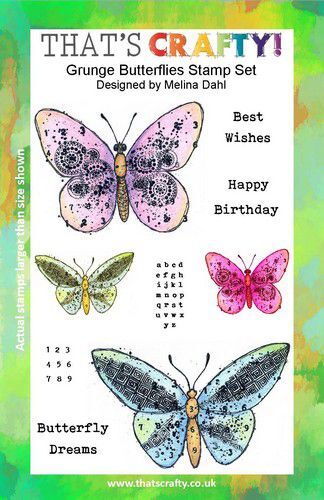 That's Crafty! Clearstamp A5 - Grunge Butterflies 104962 (07-21)