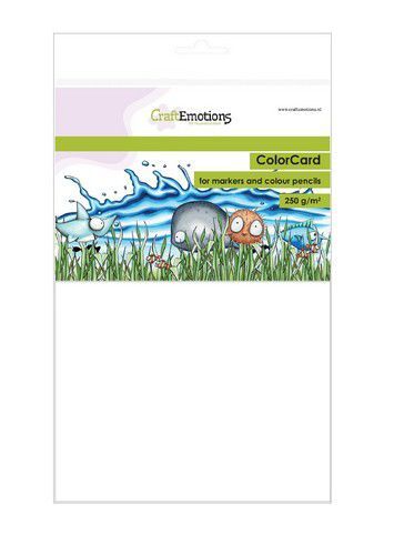 CraftEmotions ColorCard - kleurpapier voor markers wit 12 vl A5 - 250 gr (08-21)
