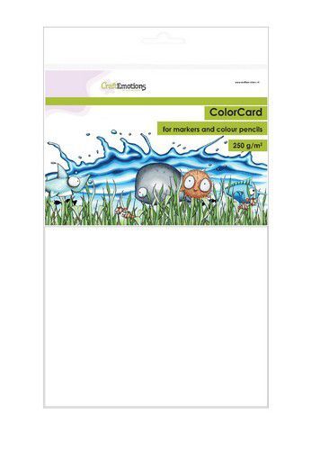 CraftEmotions ColorCard - kleurpapier voor markers wit 12 vl A4 - 250 gr (08-21)