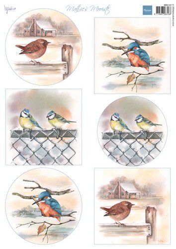 Marianne Design knipvel Mattie's Mooiste - Vogels in de winter