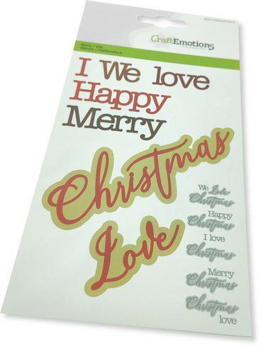 CraftEmotions mallen tekst Christmas Love Card 10,5x14,8cmcm (08-21)