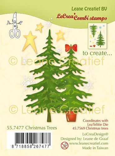 LeCrea - Clear stamp combi  Kerstbomen 55.7477 (09-21)