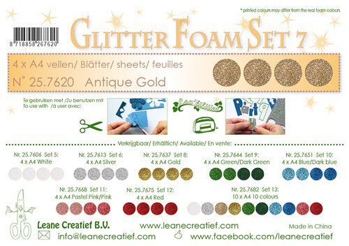 LeCrea - Glitter foam 4 vel A4 - Antiek goud 25.7620 (09-21)