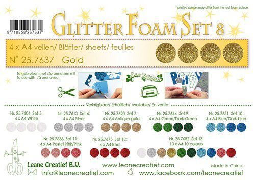 LeCrea - Glitter foam 4 vel A4 - Goud 25.7637 (09-21)