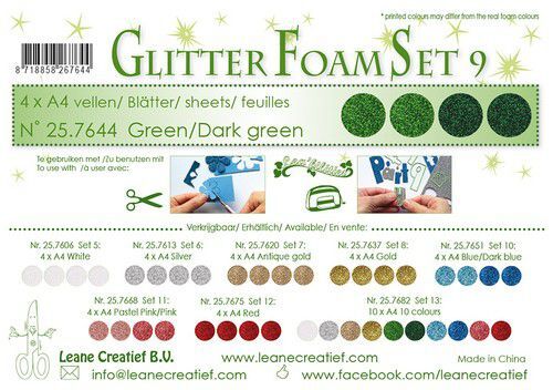 LeCrea - Glitter foam 4 vel A4 - Groen 25.7644 (09-21)
