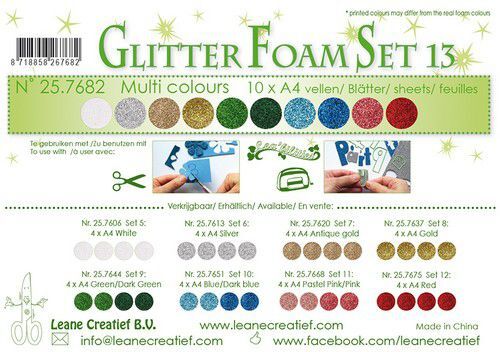LeCrea - Glitter foam 10 vel A4 - diverse kleuren 25.7682 (09-21)