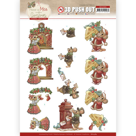 3D Push Out - Yvonne Creations - Have a Mice Christmas - Sending Christmas Cards