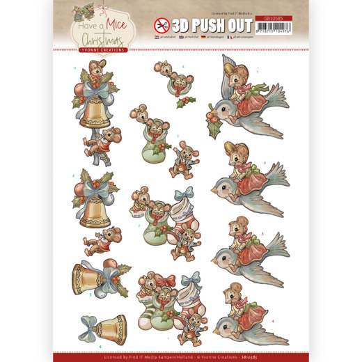 3D Push Out - Yvonne Creations - Have a Mice Christmas - Christmas Socks