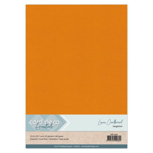 Linen Cardstock - A4 - Tangerine