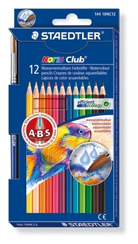 Noris Club aquarell - set 12 st + penseel