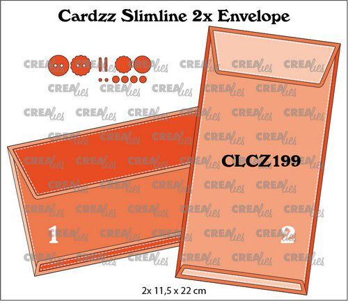 Crealies mallen CLCZ199 Slimline 2x Envelop Finished
