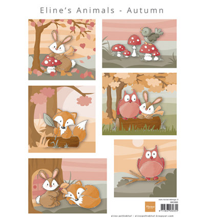 Marianne Design Knipvel A4 Eline's Animals Autumn