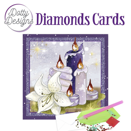Dotty Designs Diamond Cards - Purple Candles