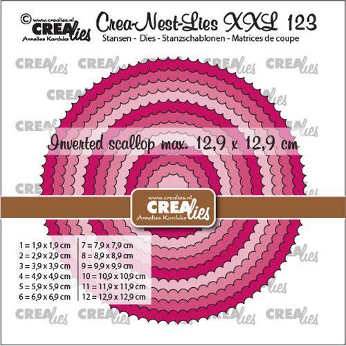 Crealies Crea-nest-dies XXL Cirkels omgekeerde scallop CLNestXXL123 12,9x12,9cm (12-21)