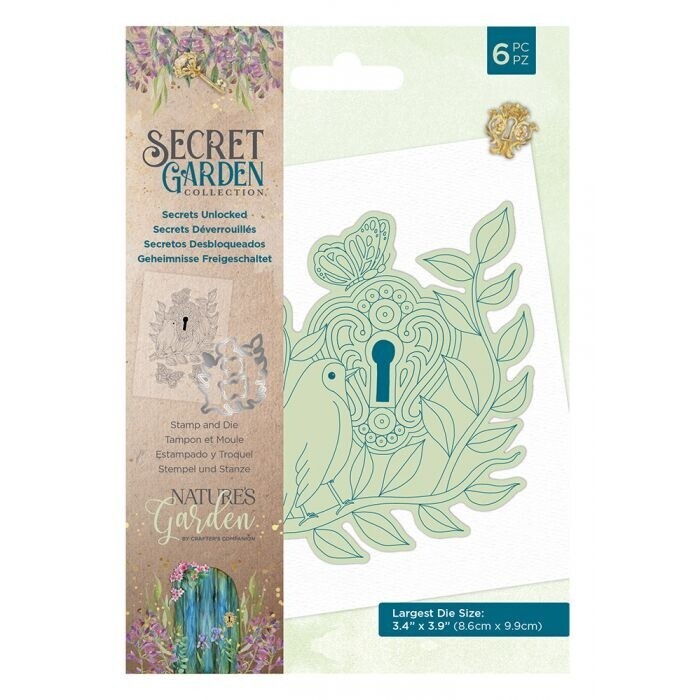 Secret Garden - Clearstamp&Snijmal set - Secrets Unlocked