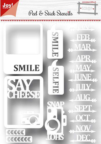 Joy! Crafts Scrap Peel & Stick stencil - Say cheese 6002/5002 0