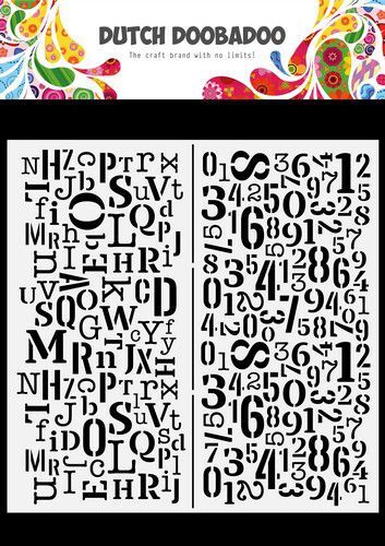 Dutch Doobadoo Mask Art Slimline Letters & Nummers 470.784.094 210x210mm (02-22)