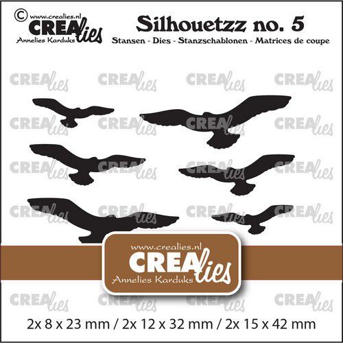 Crealies Silhouetzz no. 05 - Vliegende vogels CLSH05 15x42mm (04-22)