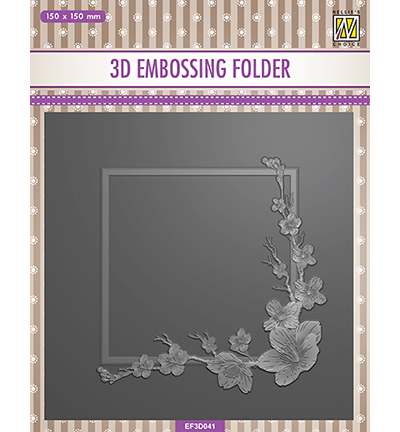 Nellies Choice embosfolder Square frame Blossom