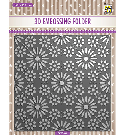 Nellies Choice embosfolder Square frame Flower pattern