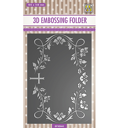 Nellies Choice embosfolder Blooming Twigs with Cross