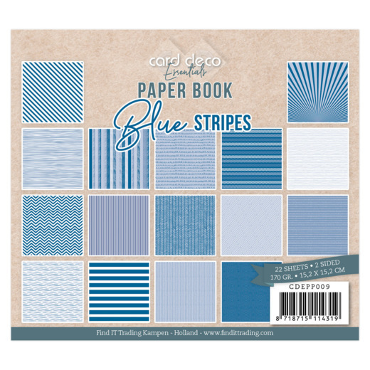 Card Deco Essentials - Paperbook - Blue Stripes