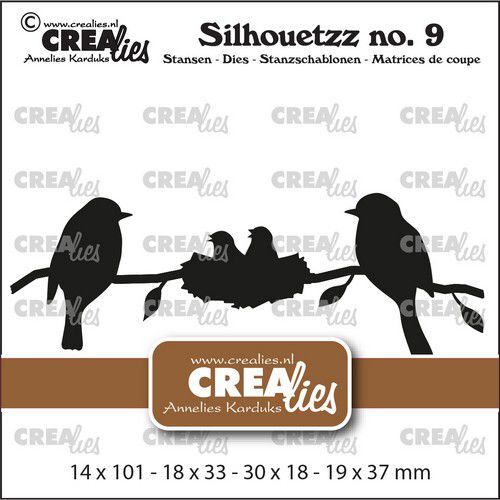 Crealies Silhouetzz no. 09 - 2 Vogels CLSH09 14x101mm (05-22)