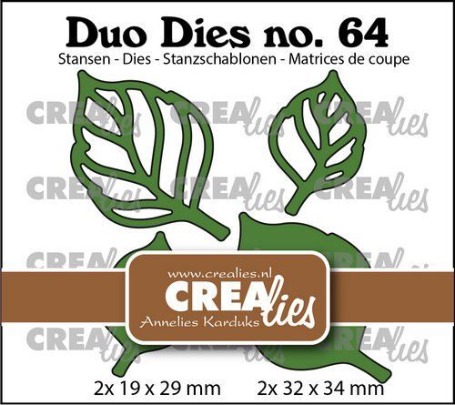 Crealies Duo Dies no. 64 Blaadjes CLDD64 32x34mm (05-22)