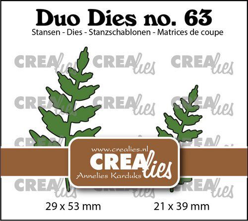 Crealies Duo Dies no. 63 Blaadjes CLDD63 29x53mm (05-22)