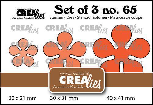 Crealies Set of 3 no. 65 Bloemen 27 CLSet65 40x41mm (05-22)