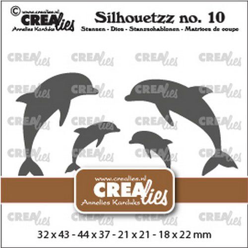 Crealies Silhouetzz no. 10 - Dolfijnen 4x CLSH10 44x37mm (06-22)