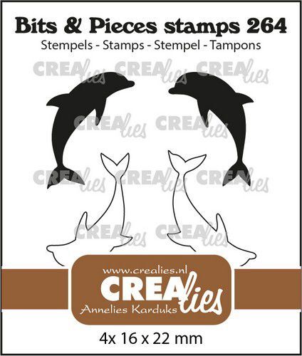 Crealies Clearstamp Bits & Pieces Dolfijnen 4x CLBP264 16x22mm (06-22)