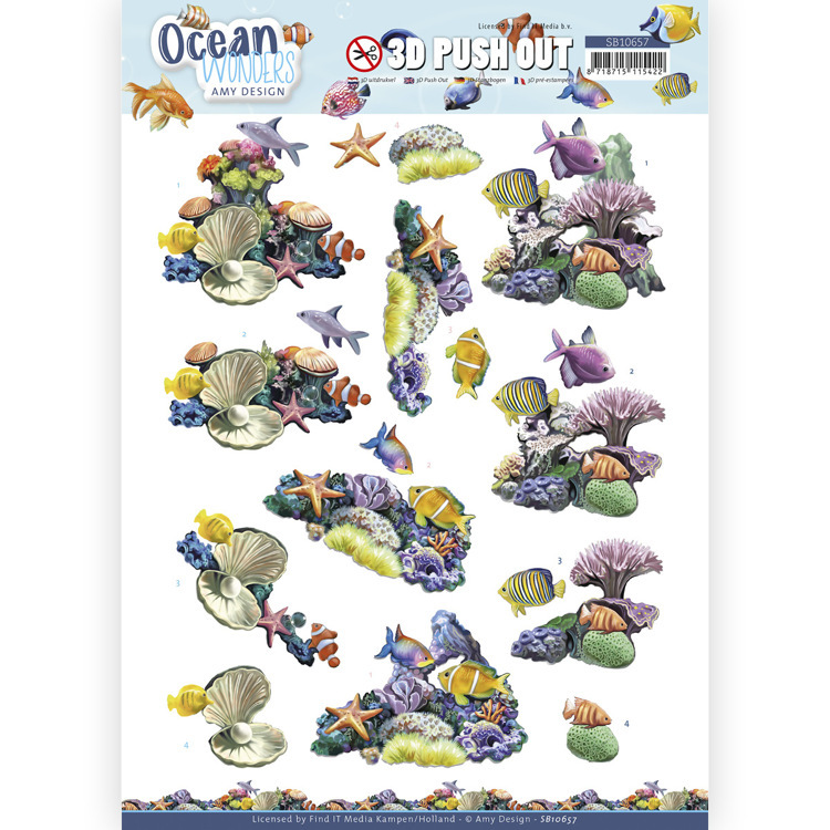 3D Push Out - Amy Design - Ocean Wonders - Coral Reef