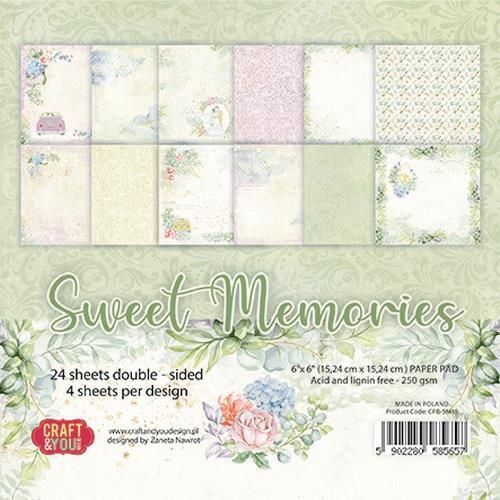 Craft&You Sweet Memories Small Paper Pad 6x6 36 vel CPB-SM15 (03-22)
