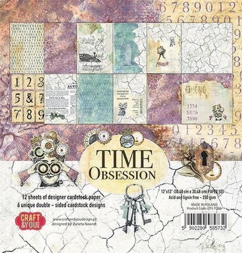 Craft&You Time Obsession Big Paper Set 12x12 12 vel CPS-TO30  (03-22)
