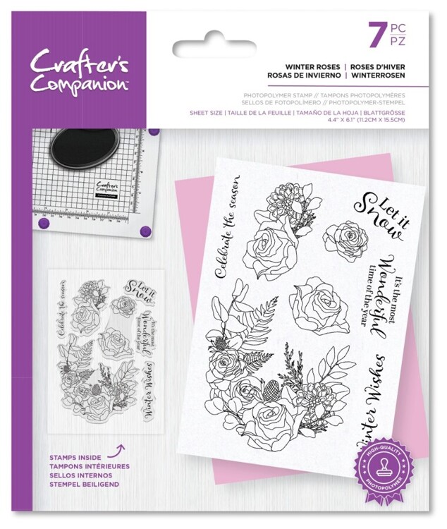 CC - Clearstamp A6 - Winter Floral - Winter Roses