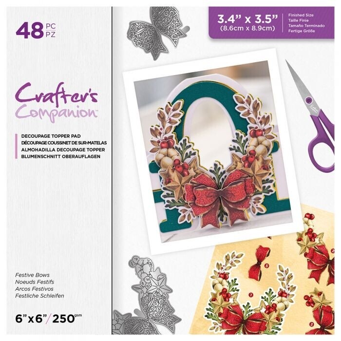 CC - 3D Xmas Knipvellen Pad 15x15 cm- Winter Floral - Festive Bows