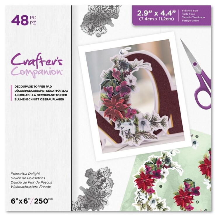 CC - 3D Xmas Knipvellen Pad 15x15 cm - Winter Floral - Poinsettia Delight