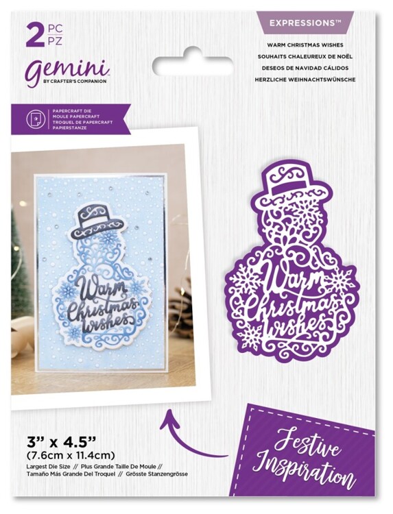 Gemini - Expressions - Intricate Xmas Sentiments Snijmal - Warm Christmas Wishes