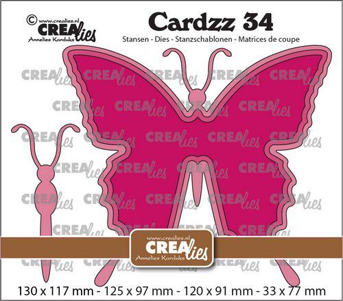 Crealies Cardzz no 34 Zwaluwstaart vlinder CLCZ34 130x117 - 33x77mm (07-22)