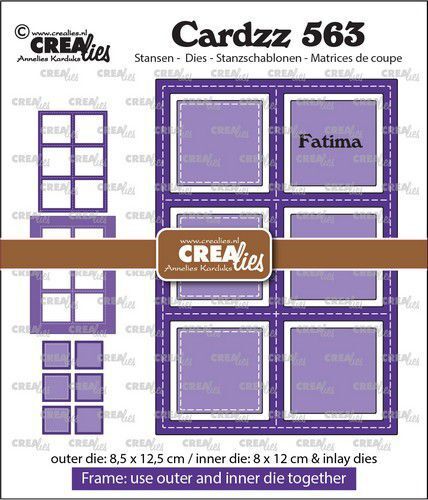 Crealies Cardzz Frame & Inlay Fatima 6x vierkant CLCZ563 8,5x12,5 - 8x12cm + inlay dies (07-22)