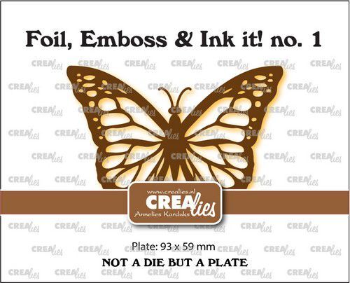 Crealies Foil, Emboss&Ink it! Monarchvlinder CLFEI01 Plate not a die: 93x59mm (07-22)