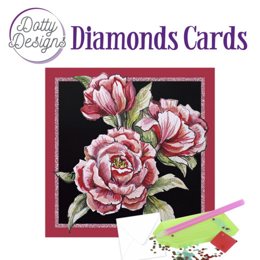 Dotty Designs Diamond Cards - Pink Roses