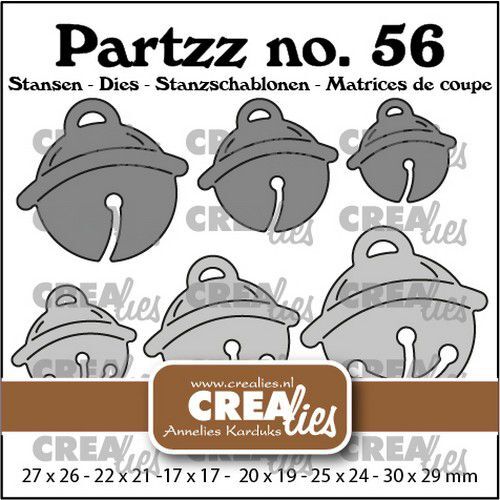 Crealies Partzz Kerstbelletjes CLPartzz56 30x29mm (08-22)