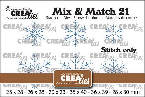 Crealies Mix & Match no. 21 Sneeuwvlokken CLMix21 35x40mm (08-22)