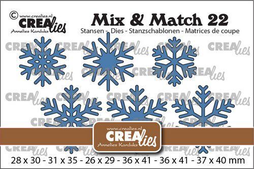 Crealies Mix & Match no. 22 Sneeuwvlokken CLMix22 37x40mm (08-22)
