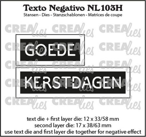 Crealies Texto NL: GOEDE KERSTDAGEN (horizontaal) NL103H max. 17x38/63mm (08-22)