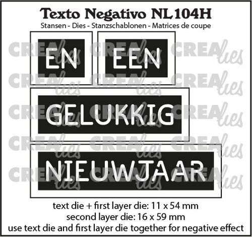 Crealies Texto NL: EN EEN GELUKKIG NIEUWJAAR (horizontaal) NL104H max. 16x59mm (08-22)